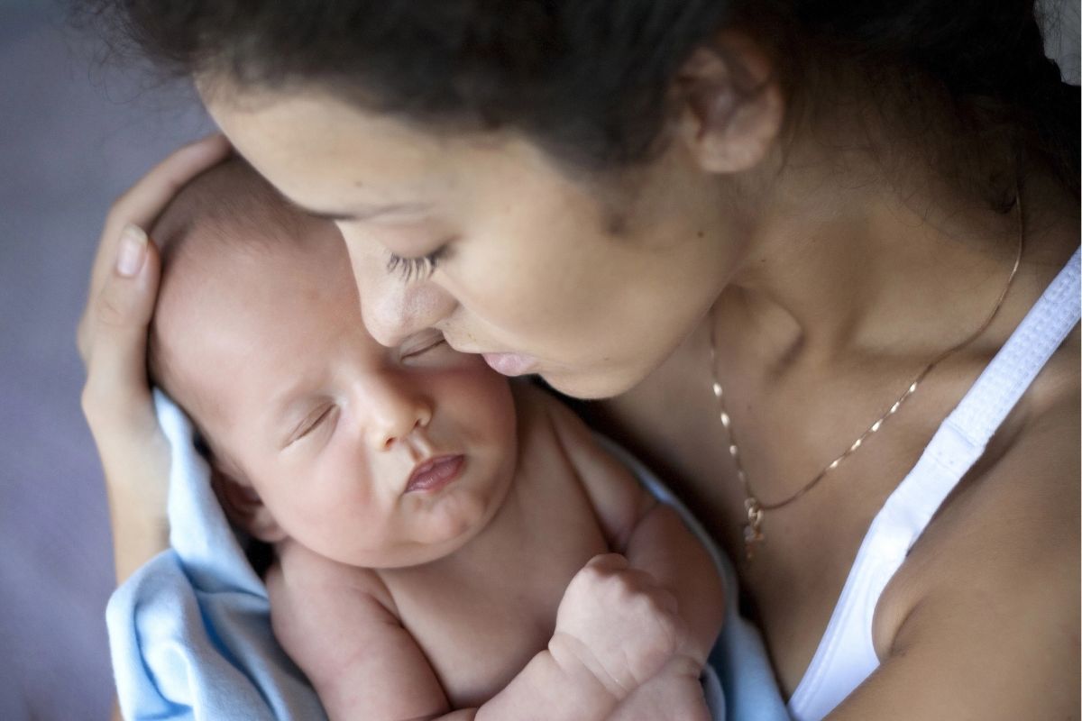 Skin to skin with a newborn