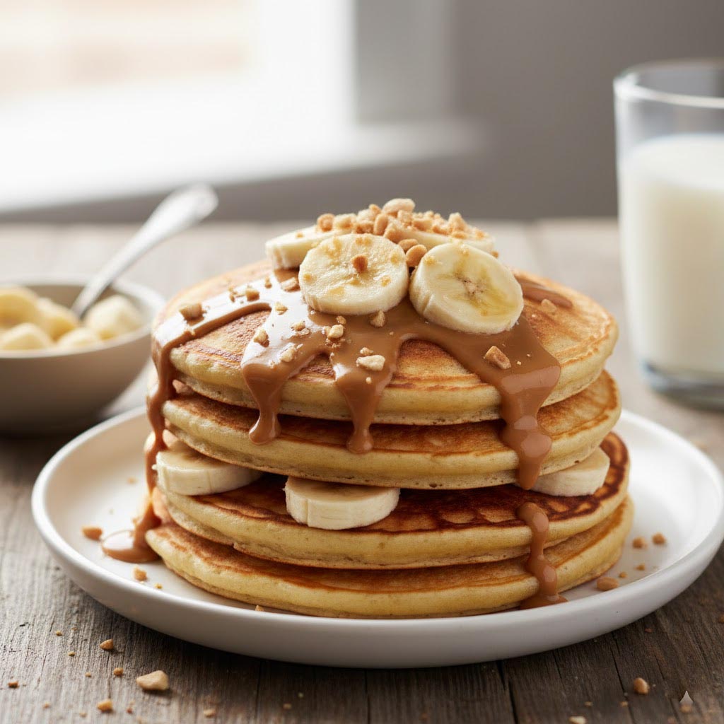 banana and peanut butter pancakes