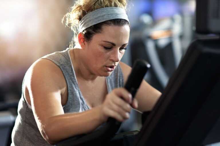 Woman working out at the gym