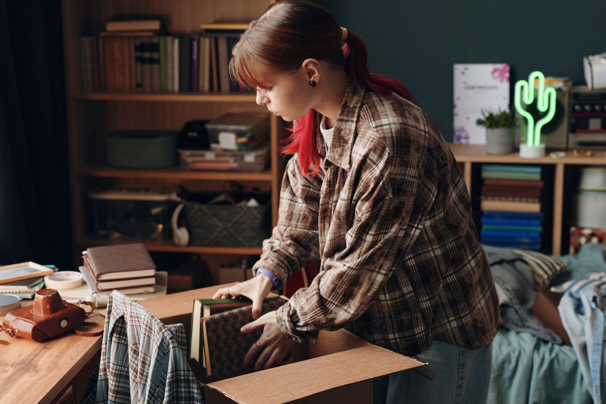 woman packing