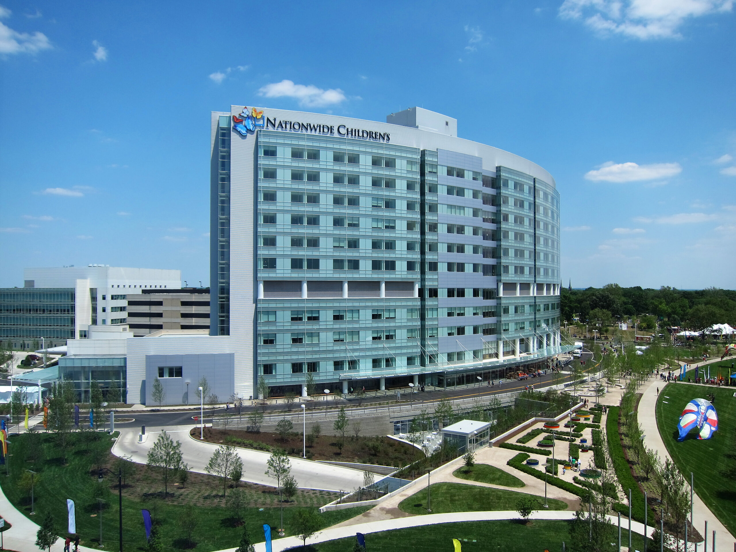 Exterior of Nationwide Children's Hospital in Columbus, Ohio, where the gene therapy was first developed
