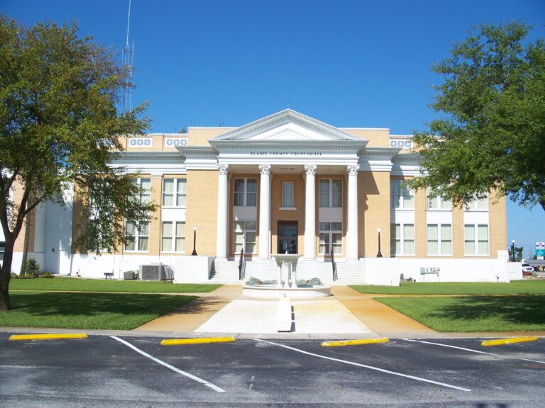 The Glades County Courthouse in Moore Haven, Florida