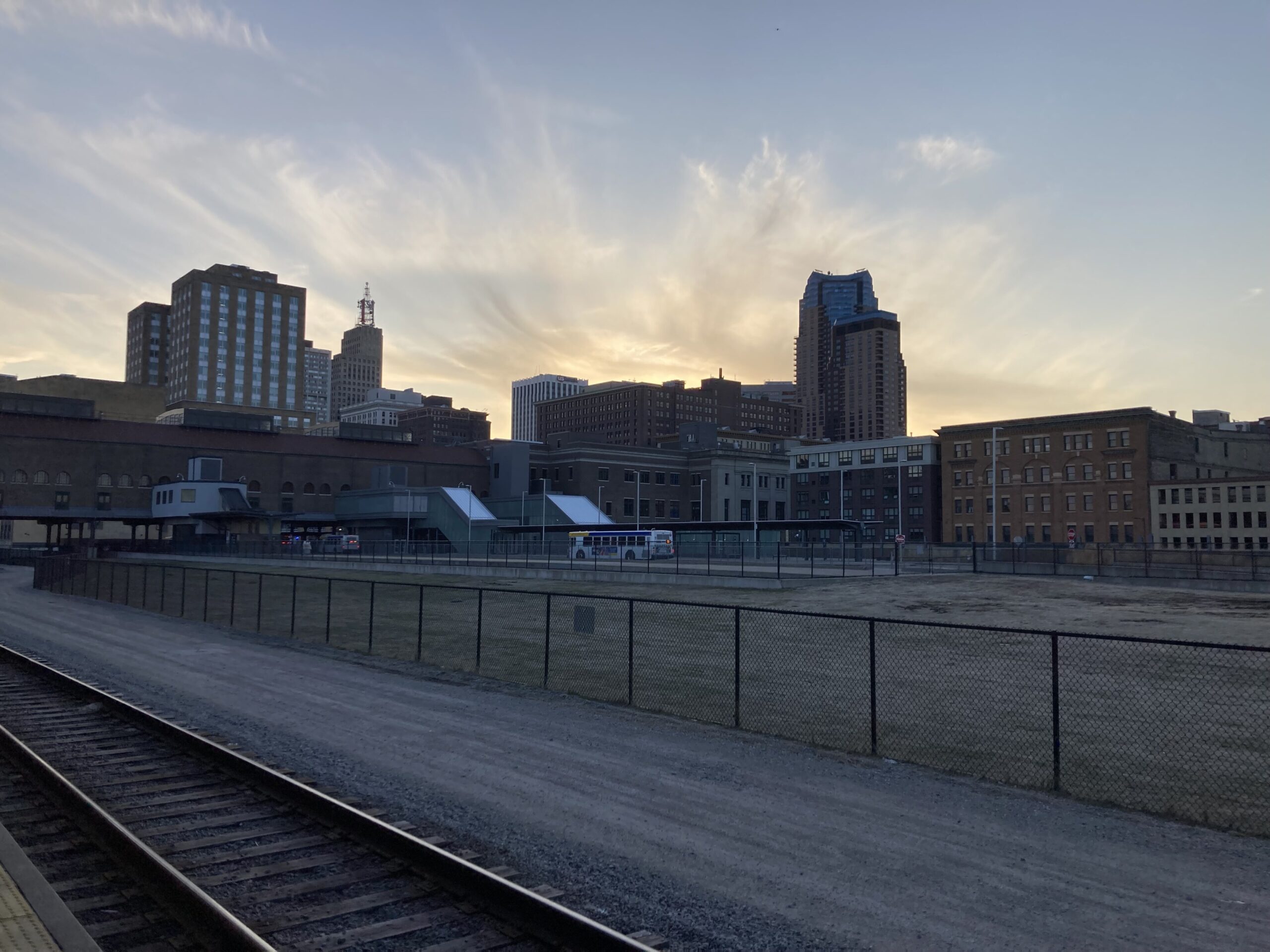 The downtown St. Paul, Minnesota, skyline in spring
