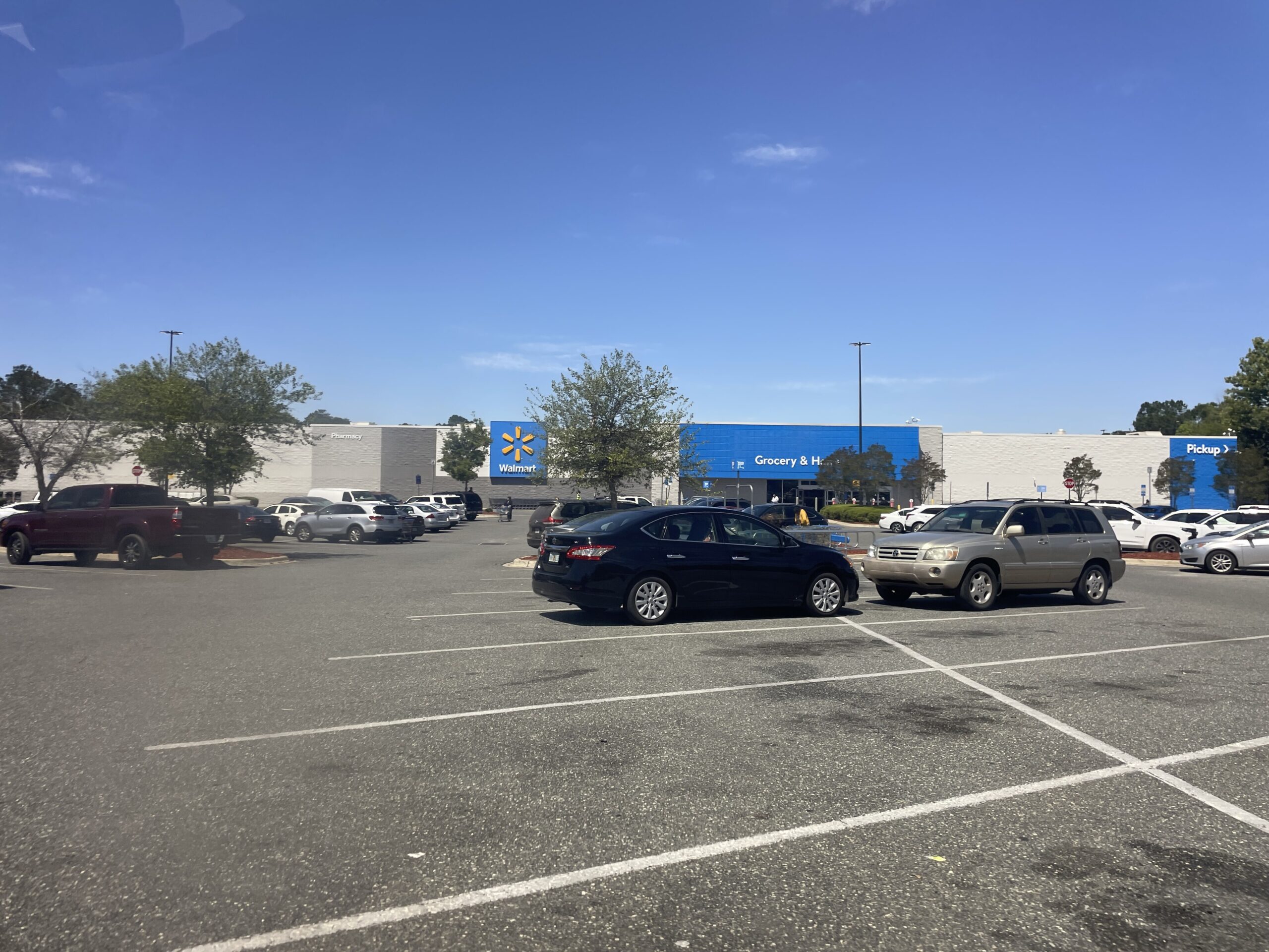 The front entrance of a Walmart Supercenter in Quincy, Florida